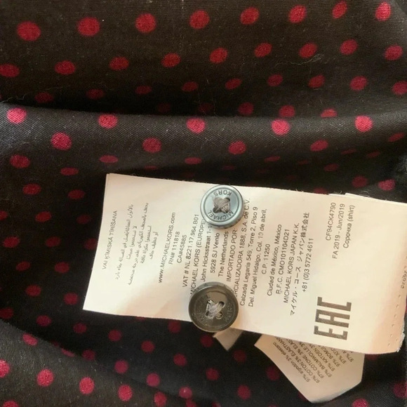 MICHAEL KORS Polka Dot Button Down Shirt Size L - Picture 8 of 11